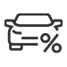 An icon of a car and a percent symbol