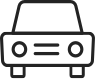 A graphic icon of a car