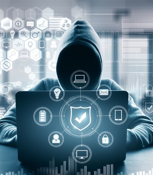 image of a human holding a phone while being aware of fraud protection