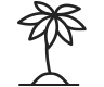 A graphic icon of a palm tree