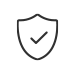 An icon of a sheild with a check mark on it